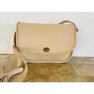 Vintage Coach City cream Bag leather Cross body city bag, Shoulder bag #9790